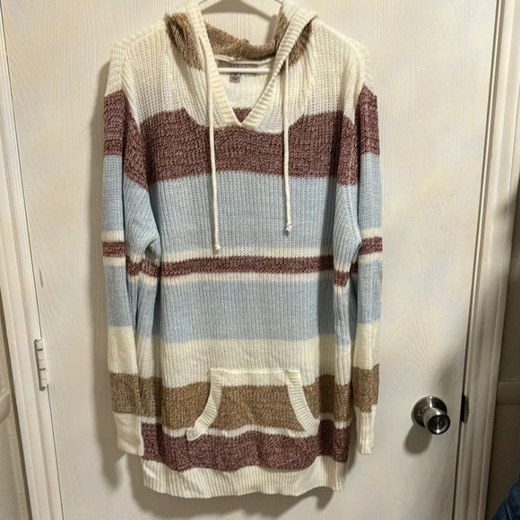 MISIQ Striped Knit Sweater Plus 2X Cute Fall Winter Cozy Soft Lightweight Pocket - Picture 1 of 12